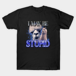 I May Be Stupid - Llama Dank Meme T-Shirt